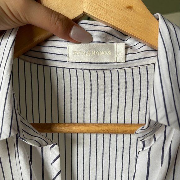 100% Cotton Asymmetrical Shirt Dress - Picture 7 of 8